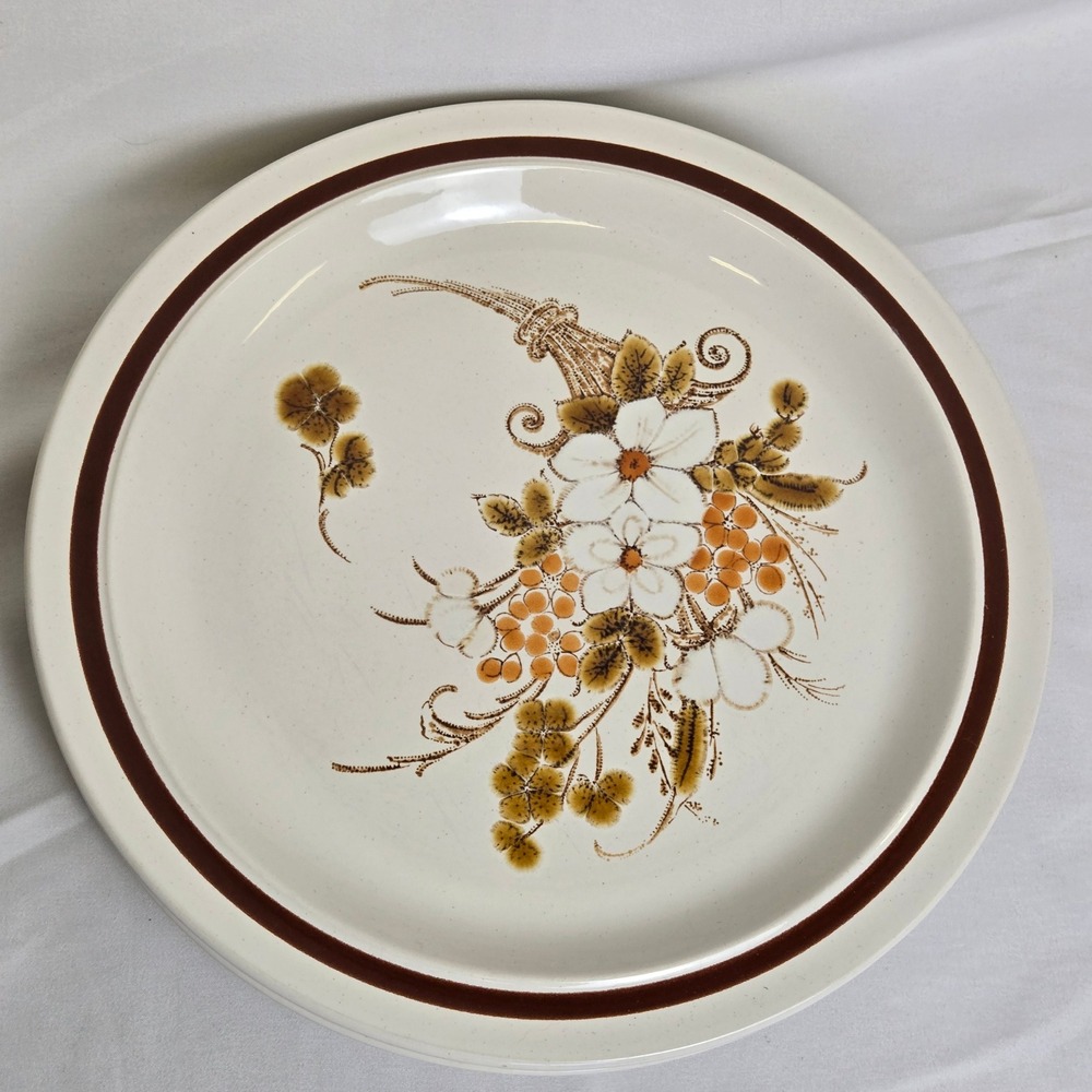 Set of 4 Four Seasons Dinner Plates Autumn Bouquet Stoneware 10.75" Vtg Japan - Picture 9 of 12